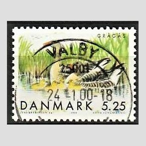 FRIM�RKER DANMARK | 1999 - AFA 1223 - Danske tr�kfugle - 5,25 Kr. gr�g�s - Pragt Stemplet Valby