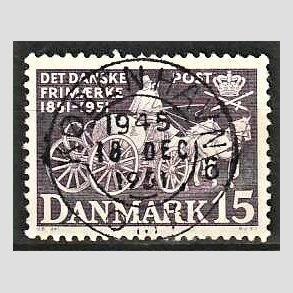 FRIM�RKER DANMARK | 1951 - AFA 331 - F�rste frim�rker 100 �r - 15 �re violet - Lux Stemplet K�benhavn