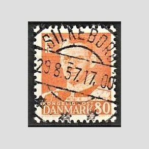 FRIMRKER DANMARK | 1952-53 - AFA 341 - Fr. IX 80 re orange - Lux Stemplet Silkeborg
