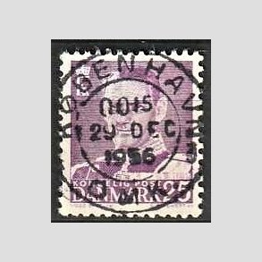 FRIMRKER DANMARK | 1955 - AFA 360 - Fr. IX 25 re violet - Lux Stemplet Kbenhavn
