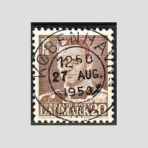 FRIMRKER DANMARK | 1950 - AFA 320 - Fr. IX 20 re brun - Lux Stemplet Kbenhavn