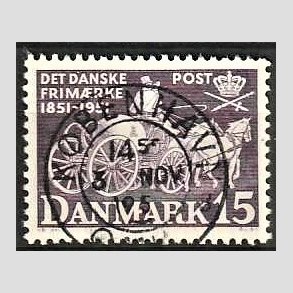 FRIM�RKER DANMARK | 1951 - AFA 331 - F�rste frim�rker 100 �r - 15 �re violet - Lux Stemplet K�benhavn