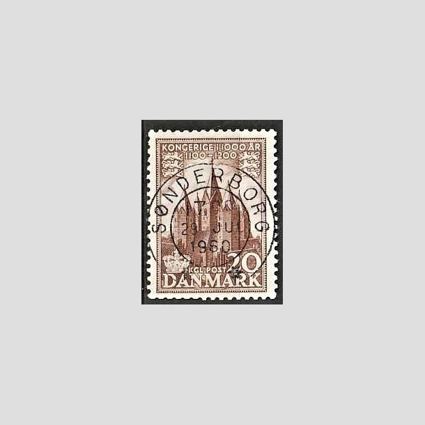 FRIMRKER DANMARK | 1953-56 - AFA 348 - Kongeriget 1000 r - 20 re brun - Pragt Stemplet Snderborg