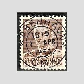 FRIMRKER DANMARK | 1950 - AFA 320 - Fr. IX 20 re brun - Lux Stemplet Kbenhavn