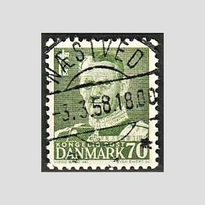 FRIMRKER DANMARK | 1950 - AFA 324 - Fr. IX 70 re mrkgrn - Lux Stemplet Nstved
