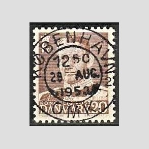 FRIMRKER DANMARK | 1950 - AFA 320 - Fr. IX 20 re brun - Lux Stemplet Kbenhavn