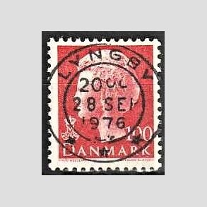 FRIMRKER DANMARK | 1976 - AFA 620 - Dronning Margrethe - 100 re rd - Pragt Stemplet Lyngby