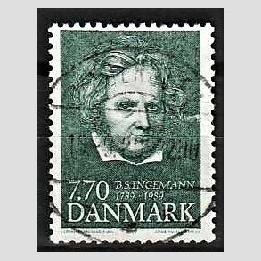 FRIM�RKER DANMARK | 1989 - AFA 945 - B. S. Ingemann - 7,70 Kr. gr�n - Pragt Stemplet Haderslev