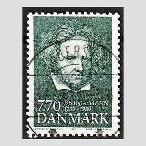 FRIM�RKER DANMARK | 1989 - AFA 945 - B. S. Ingemann - 7,70 Kr. gr�n - Pragt Stemplet Haderslev (Pragtm�rke)