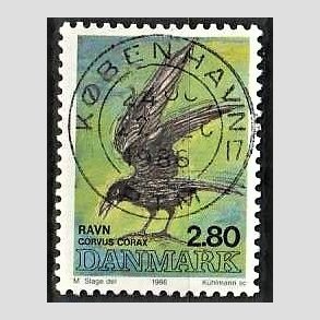 FRIM�RKER DANMARK | 1986 - AFA 864 - Danske fugle - 2,80 Kr. flerfarvet - Pragt Stemplet K�benhavn