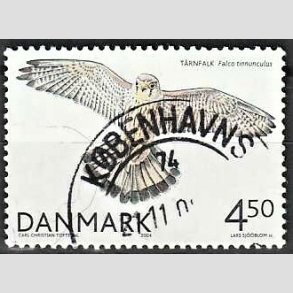 FRIM�RKER DANMARK | 2004 - AFA 1409 - Rovfugle i Danmark - 4,50 Kr. T�rnfalk - Pragt Stemplet 