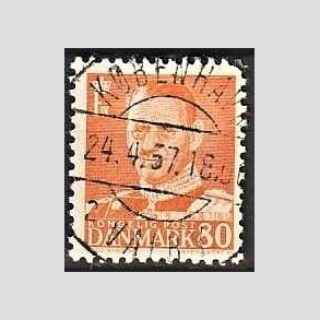 FRIMRKER DANMARK | 1952-53 - AFA 341 - Fr. IX 80 re orange - Lux Stemplet Kbenhavn