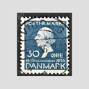 FRIM�RKER DANMARK | 1935 - AFA 228 - H. C. Andersen 30 �re bl� - Lux Stemplet Viborg