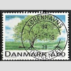 FRIM�RKER DANMARK | 1999 - AFA 1196 - Danske l�vtr�er - 4,00 Kr. flerfarvet - Pragt Stemplet