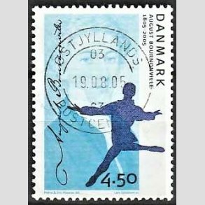 FRIM�RKER DANMARK | 2005 - AFA 1432 - August Bournonville - 4,50 Kr. flerfarvet - Pragt Stemplet 
