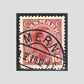 FRIMRKER DANMARK | 1913 - AFA 69 - Chr. X 10 re rd - Lux Stemplet Mern