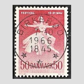 FRIM�RKER DANMARK | 1965 - AFA 438 - Ballet og musikfestival - 50 �re r�d - Pragt Stemplet Birker�d