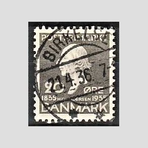FRIM�RKER DANMARK | 1935 - AFA 227 - H. C. Andersen 20 �re gr� - Lux Stemplet Birkelse