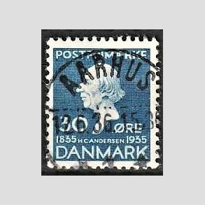 FRIM�RKER DANMARK | 1935 - AFA 228 - H. C. Andersen 30 �re bl� - Lux Stemplet Aarhus