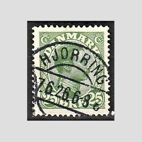 FRIMRKER DANMARK | 1925-26 - AFA 148 - Chr. X 25 re grn - Lux Stemplet Hjrring