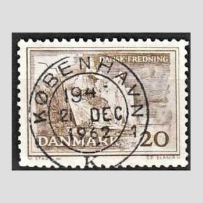 FRIM�RKER DANMARK | 1962 - AFA 411 - M�ns klint - 20 �re gr�brun - Pragt Stemplet Hvidovre