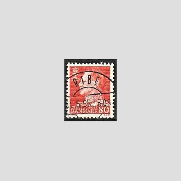 FRIMRKER DANMARK | 1961-62 - AFA 400 - Fr. IX 80 re orangegul - Pragt Stemplet Ribe