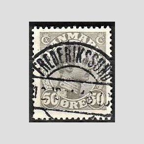 FRIMRKER DANMARK | 1921-22 - AFA 129a - Chr. X 50 re gr - Lux Stemplet Frederikssund