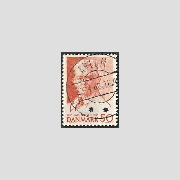 FRIMRKER DANMARK | 1965 - AFA 435 - Komponist Carl Nielsen - 30 re orangerd - Pragt Stemplet Avlum