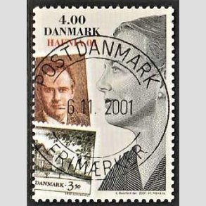 FRIM�RKER DANMARK | 2001 - AFA 1294 - HAFNIA 01 UDSTILLING - 4,00 Kr. flerfarvet - Pragt Stemplet