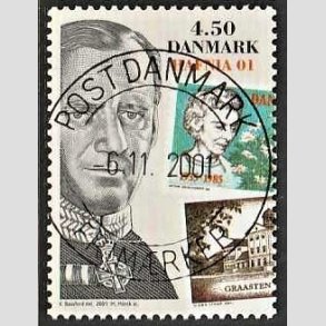 FRIMRKER DANMARK | 2001 - AFA 1295 - HAFNIA 01 UDSTILLING - 4,50 Kr. flerfarvet - Pragt Stemplet