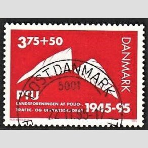 FRIMRKER DANMARK | 1995 - AFA 1096 - PTU - 3,75 Kr. + 50 re rd - Pragt Stemplet