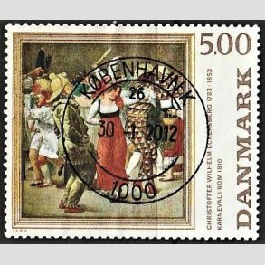FRIMRKER DANMARK | 1984 - AFA 816 - C.W Eckersberg - 5,00 Kr. flerfarvet - Pragt Stemplet Kbenhavn K
