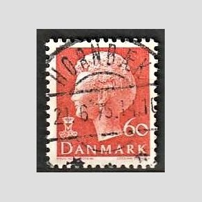 FRIMRKER DANMARK | 1974 - AFA 572 - Dronning Margrethe - 60 re orange - Pragt Stemplet Hornbk