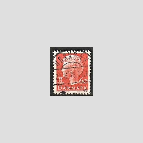 FRIMRKER DANMARK | 1974 - AFA 572 - Dronning Margrethe - 60 re orange - Pragt Stemplet Hornbk