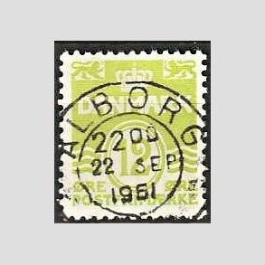 FRIM�RKER DANMARK | 1952-53 - AFA 335 - B�lgelinie 12 �re lysgr�n - Lux Stemplet �lborg