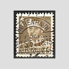 FRIMRKER DANMARK | 1948-50 - AFA 311 - Fr. IX 45 re oliven - Lux Stemplet Kbenhavn