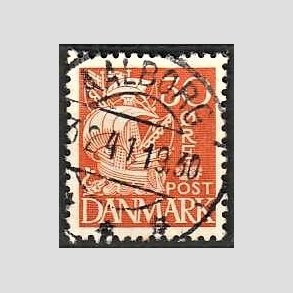 FRIM�RKER DANMARK | 1940 - AFA 259 - Karavel 30 �re orange Type II - Lux Stemplet Aalborg