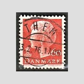 FRIMRKER DANMARK | 1974 - AFA 572 - Dronning Margrethe - 60 re orange - Pragt Stemplet Them