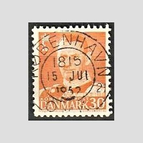 FRIMRKER DANMARK | 1948-50 - AFA 309 - Fr. IX 30 re orange - Lux Stemplet Kbenhavn
