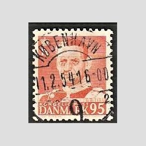 FRIMRKER DANMARK | 1952-53 - AFA 343 - Fr. IX 95 re orangerd - Lux Stemplet Kbenhavn