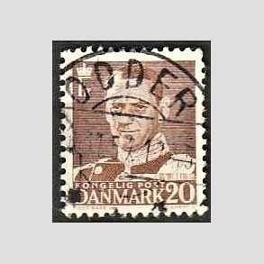 FRIMRKER DANMARK | 1950 - AFA 320 - Fr. IX 20 re brun - Lux Stemplet Odder