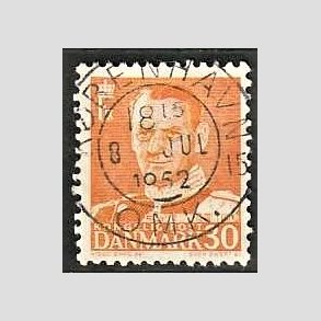 FRIMRKER DANMARK | 1948-50 - AFA 309 - Fr. IX 30 re orange - Lux Stemplet Kbenhavn