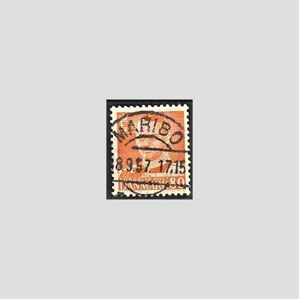 FRIMRKER DANMARK | 1952-53 - AFA 341 - Fr. IX 80 re orange - Lux Stemplet Maribo