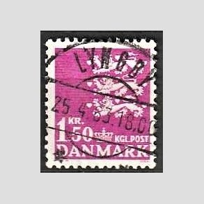 FRIMRKER DANMARK | 1962 - AFA 405 - Rigsvben 1,50 Kr. rdlilla - Lux Stemplet Lyngby
