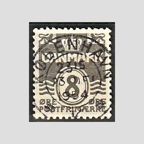 FRIM�RKER DANMARK | 1937-40 - AFA 201a - B�lgelinie 8 �re gr� - Pragt Stemplet K�benhavn