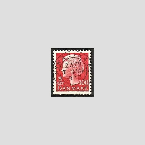 FRIMRKER DANMARK | 1976 - AFA 620 - Dronning Margrethe - 100 re rd - Pragt Stemplet Nykbing Fl