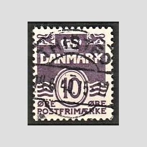 FRIM�RKER DANMARK | 1938 - AFA 248a - B�lgelinie 10 �re m�rkviolet type I - Lux Stemplet Thisted