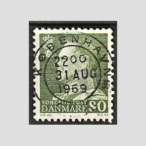 FRIMRKER DANMARK | 1967 - AFA 462F - Fr. IX 80 re grn - Lux Stemplet Kbenhavn