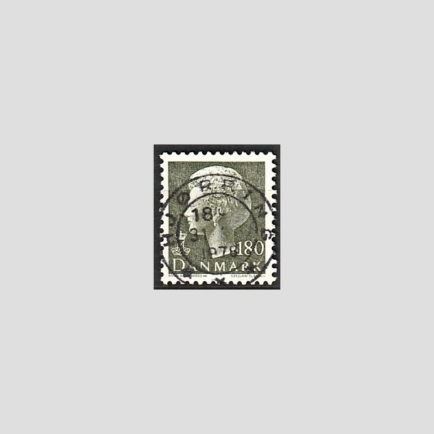 FRIMRKER DANMARK | 1977 - AFA 647 - Dronning Margrethe - 180 re sortgrn - Pragt Stemplet Hjrring