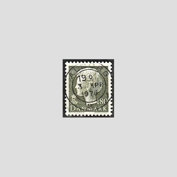 FRIMRKER DANMARK | 1977 - AFA 647 - Dronning Margrethe - 180 re sortgrn - Pragt Stemplet lborg